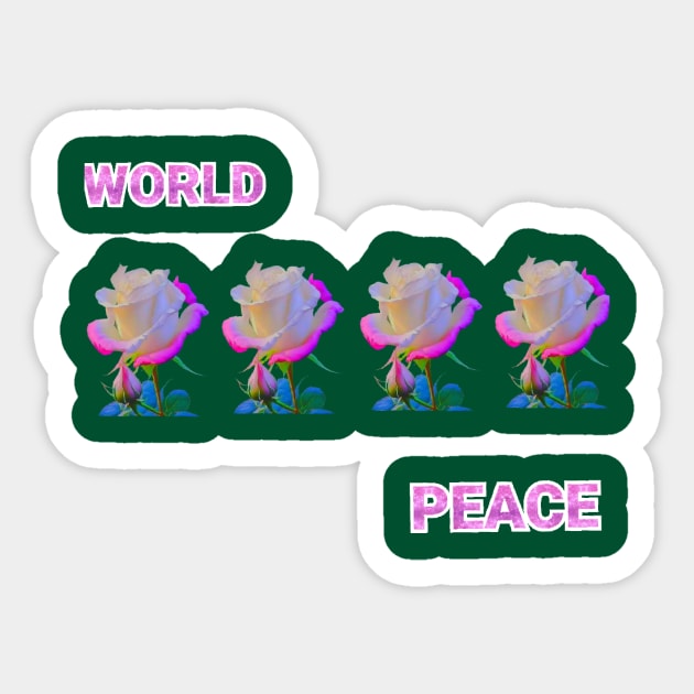 world peace art Designs. Sticker by Dilhani